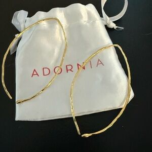 ADORINA NEW shinny hammered threader hoops